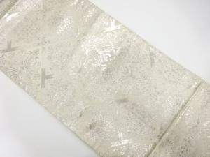 斜め格子に華紋織り出し　全通袋帯